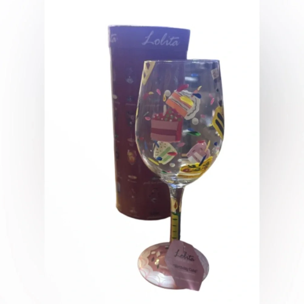 Lolita Cake-Themed Wine Glass with Vibrant Colors